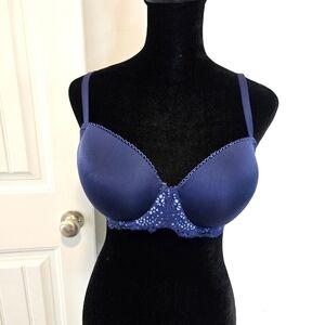 Victoria's Secret Dream Angels Lined Underwire Demi Bra Size 32DDD Blue